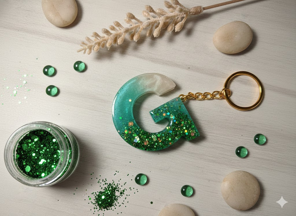 Handmade Resin Alphabet Keychains