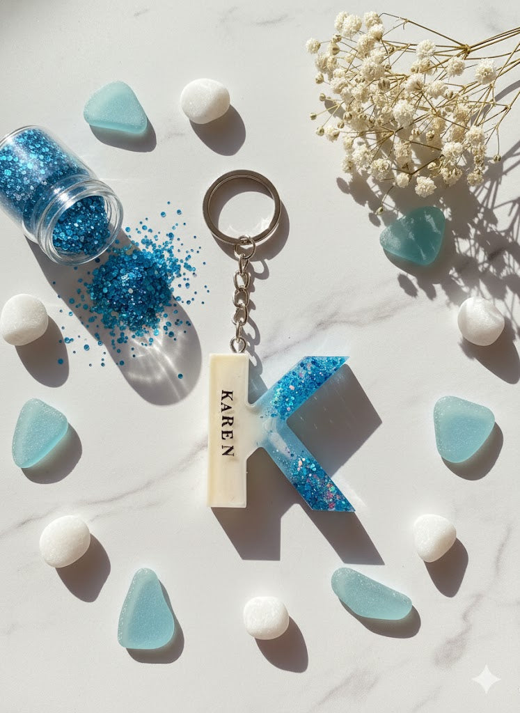 Handmade Resin Alphabet Keychains
