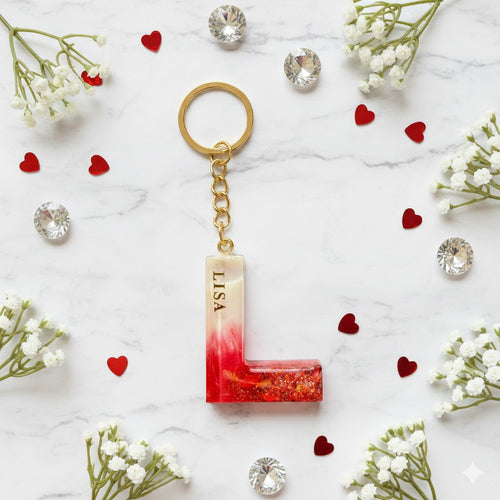Handmade Resin Alphabet Keychains